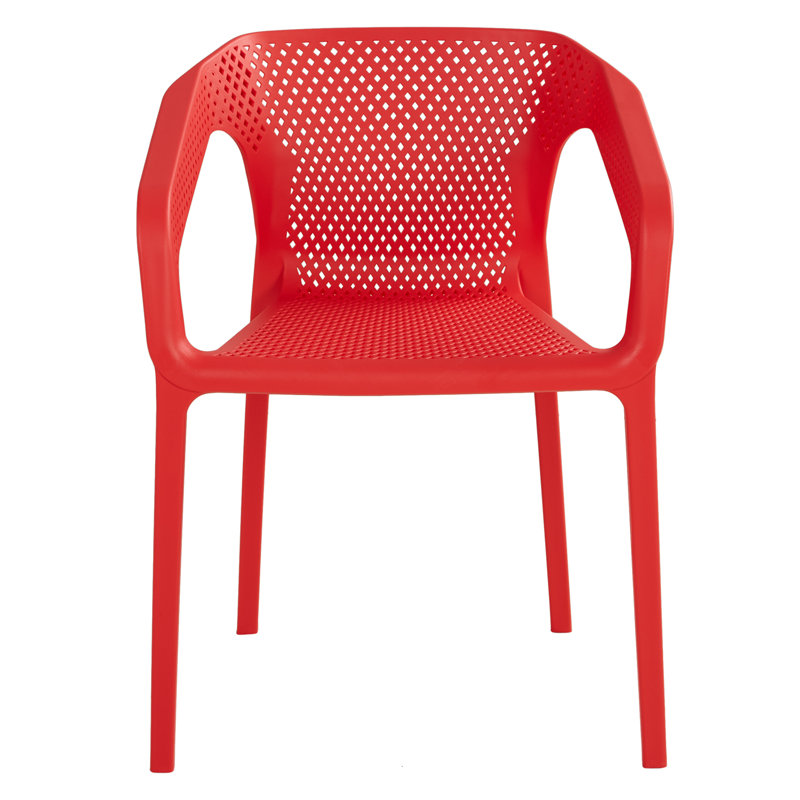 Waterville Stackable Outdoor Patio Dining Armchair, Red