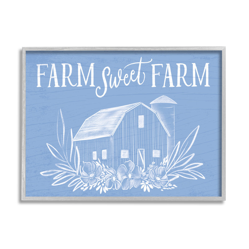 Sweet Sweet - floral bleu, H 14 po x l 14 po x P 1,5 po, Estampe numérique Farmhouse