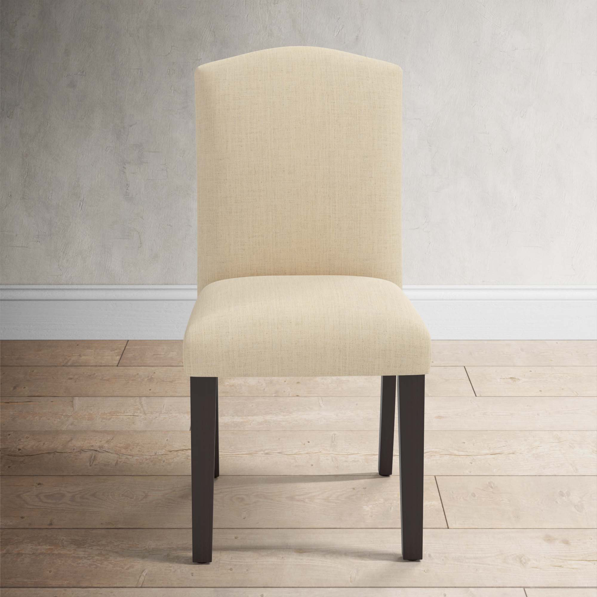 Estrela Upholstered Dining Chair, Classic Linen Linen, Espresso