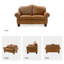 Genuine Leather 3-Piece Living Room Sectional Sofa with Leather Ottoman-91296550