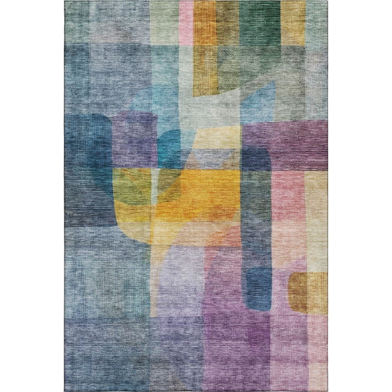 Premium Machine Washable Albarran AMF1113 Modern Rug, Rectangle 10' x 14'