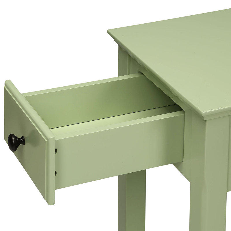 Table d'appoint rectangulaire avec tiroir et tablette pour petits espaces.