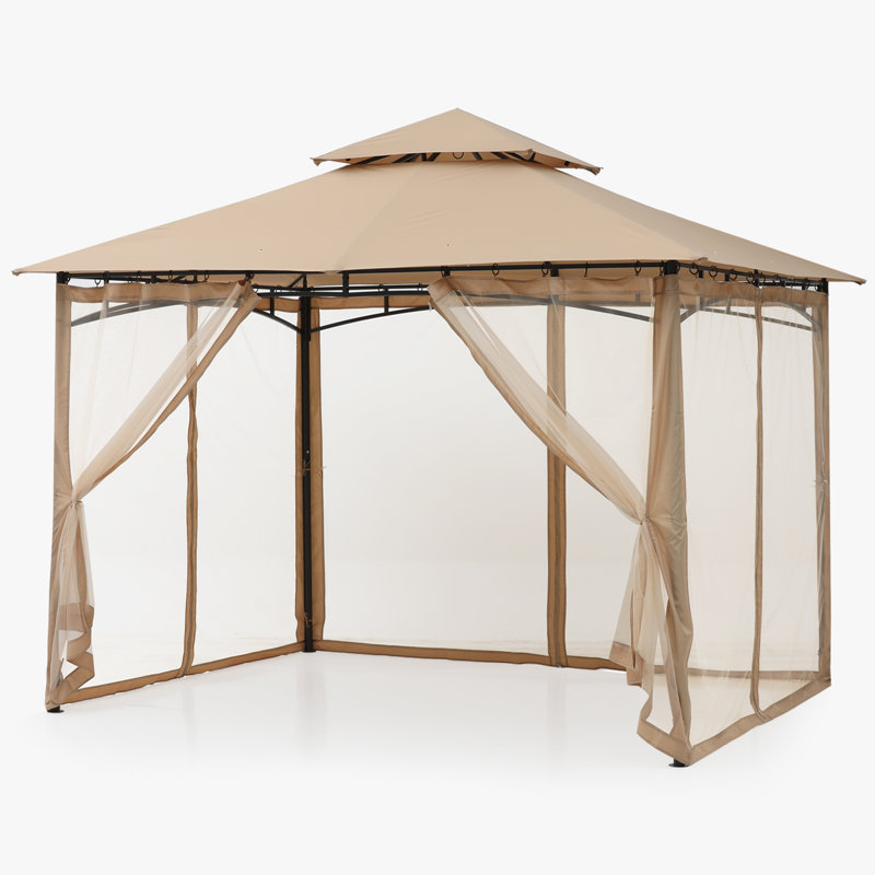 Steel Patio The Soft Roof Gazebos, Beige, 11 Ft. W x 11 Ft.