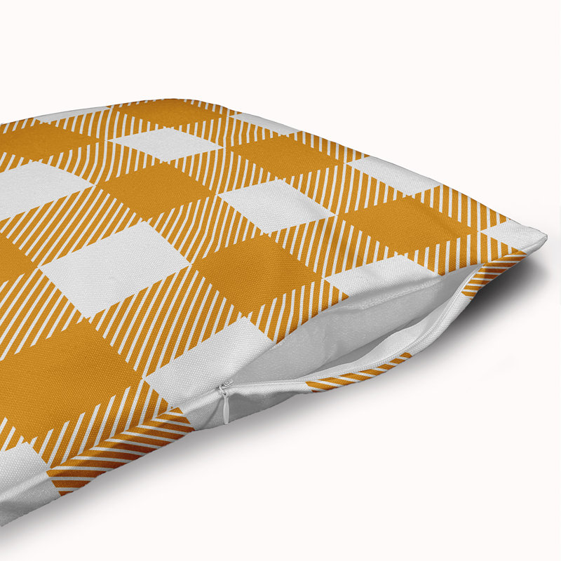 Housse et insert de coussin carré en polyester , 20 po x 20 po, Moutarde dorée