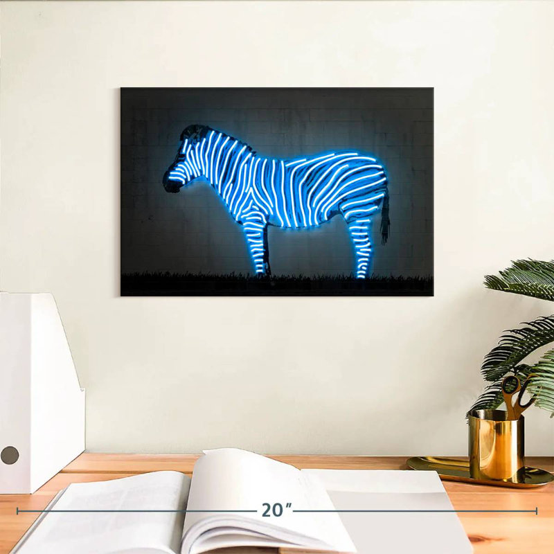 Brampt Glowing Zebra, 8" H x 12" W