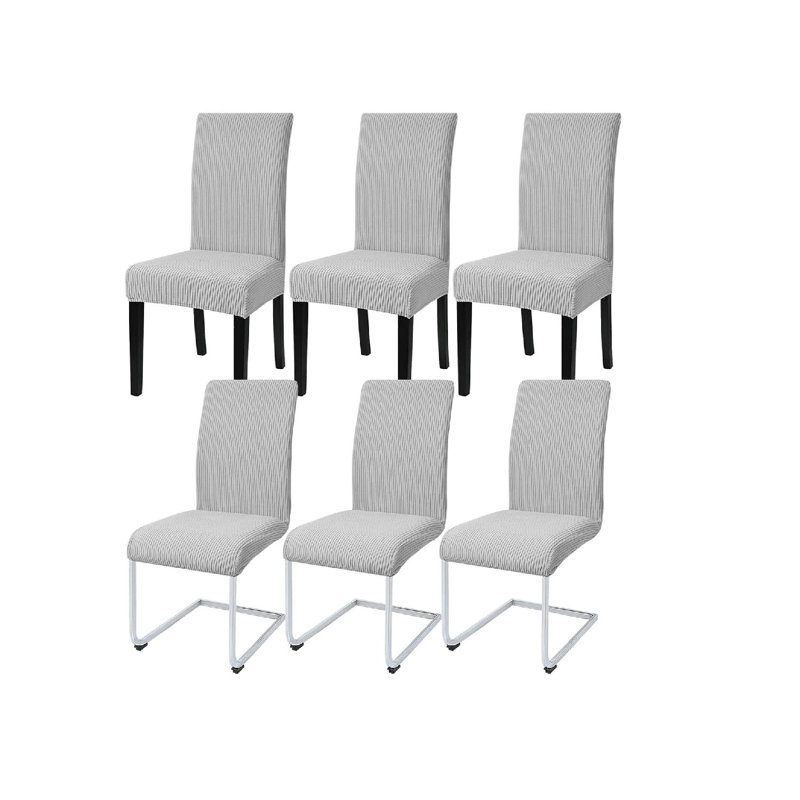 Box Cushion Dining Chair Slipcover, Polyester - Grey