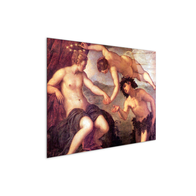 Bacchus and Ariadne by Tintoretto 57cm H X 76cm W CrystalArt Material Acrylic Glass Effect, Frameless Panel Lightweight Ready to Hang