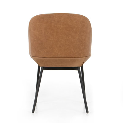 Imani Leather Upholstered Side Chair in Versatile Tan
