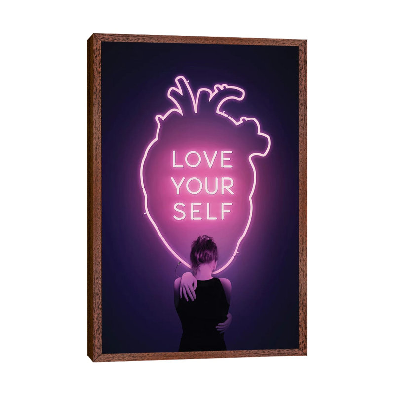 Love Yourself by Enkel Dika - Print on Canvas, Classic Brown Wood Framed, 66.04 cm H x 45.72 cm W