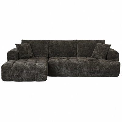 Boneless Sofa, Chenille L-Shaped Modular Sectional Couch