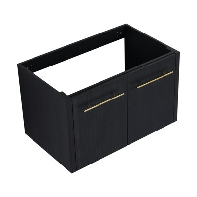 30" Wall Mounted Bathroom Vanity - Black Chestnut, Stylish Design With Soft-Close Door And Abundant Storage 30 Inch Modern Style Ample