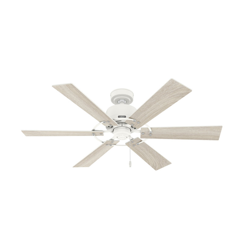 Gilrock 52" 6 - Blade Ceiling Fan with Pull Chains, Matte White