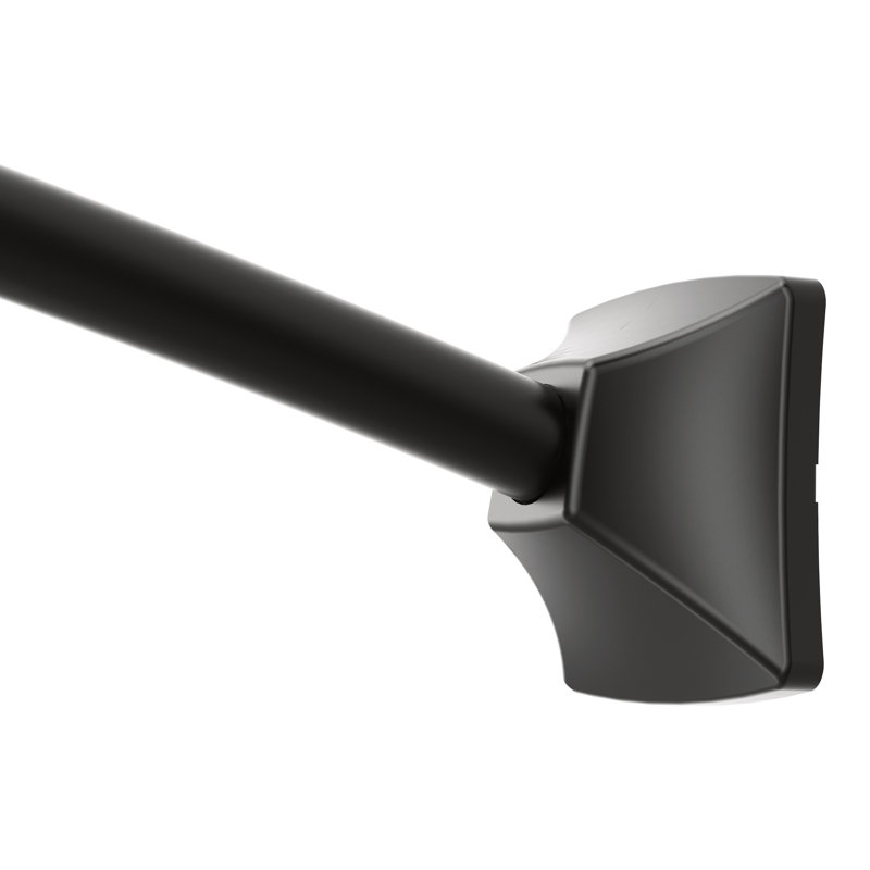 Moen 60-Inch to 72-Inch Permanent Mount Adjustable Curved Shower Rod, Matte Black