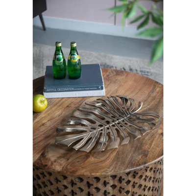 18.9X13.4X1.4" Gold Monstera Leaf Wall Décor