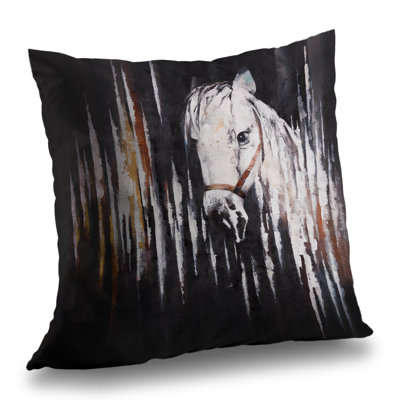 White horse in the dark | Western Horse – Throw Pillow Cover Only, Double-Sided Print, Insert Not Included