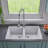 34'' L Double Bowl Granite Kitchen Sink-14644839