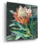 Art mural en verre épique «Deep Protea C» par Danhui Nai, 36 po x 36 po
