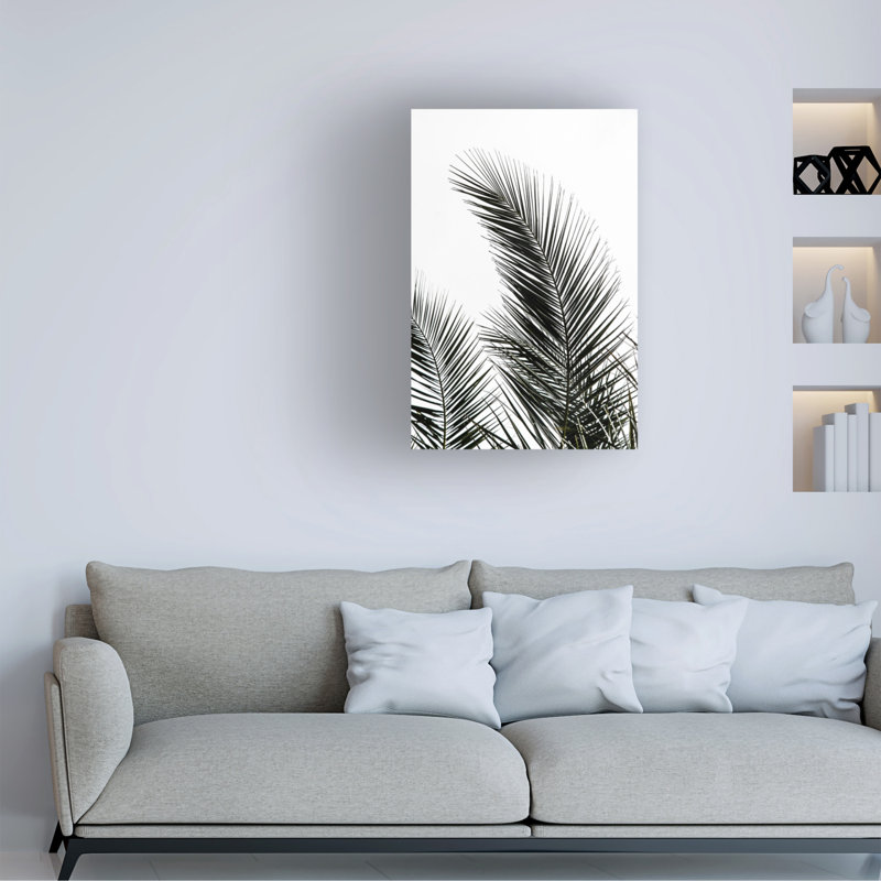 «Palm Leaves 1 on Canvas» par Mareike Bohmer, reproduction, H 19 po x l 12 po x P 2 po