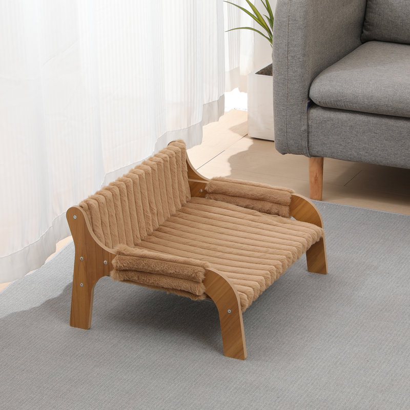 Striped Pet Bed, Beige