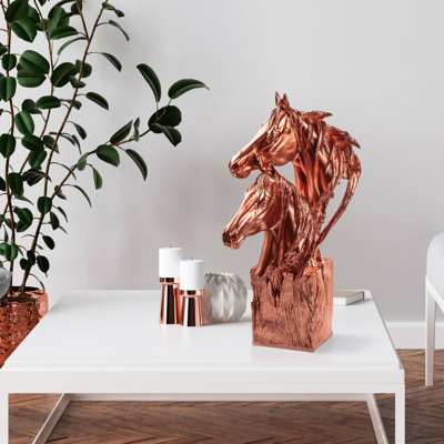 Hand-Painted Decorative Object, Copper Color, 11.8 x 24.0 x 11.8 inches | 100% Polyester Material, Unique Color Tones & Textures | Perfect for Home Décor, Living Room Accent, Artful Touch to Any Space