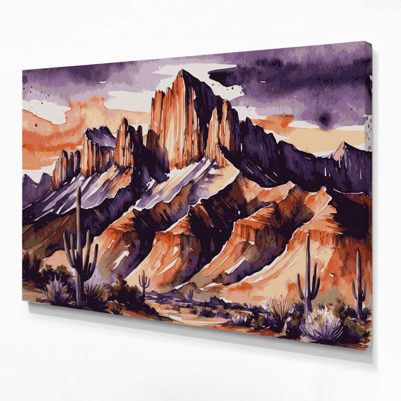 Art mural sur toile mauve Southwestern, H 24 po x l 36 po