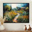 Maison de campagne à côté d'une rivière fleurie - art mural paysage-810336589-810336627