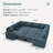 Rundey U-shaped Sleeper Sectional Corduroy Sofa Bed With Storage Space-119112662