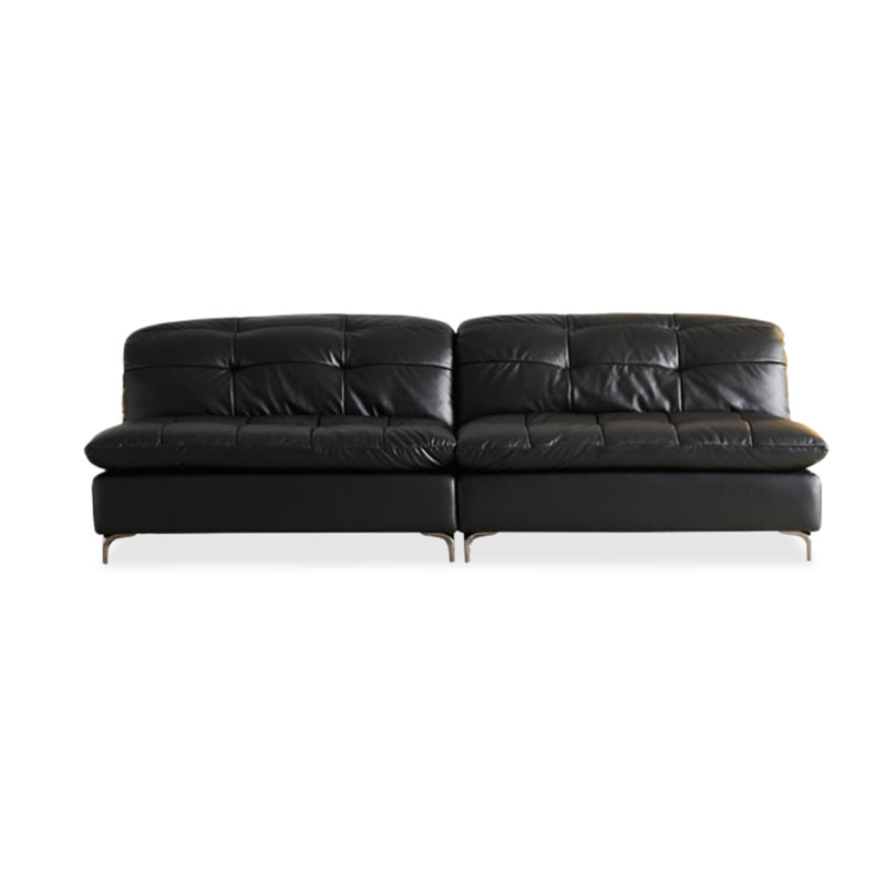 Canapé modulaire noir en similicuir, L 102,36 po