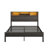 Full Size Bed Frame with Storage Headboard, Metal Platform Bed with Charging Station, Bookcase Storage, No Box Spring Needed, Easy Assembly, Noise-Free, Black -121781304-121781306