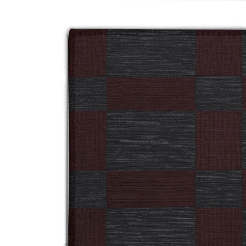 Checkered Brown Indoor and Outdoor Area Rug, Rectangle 8' x 10'