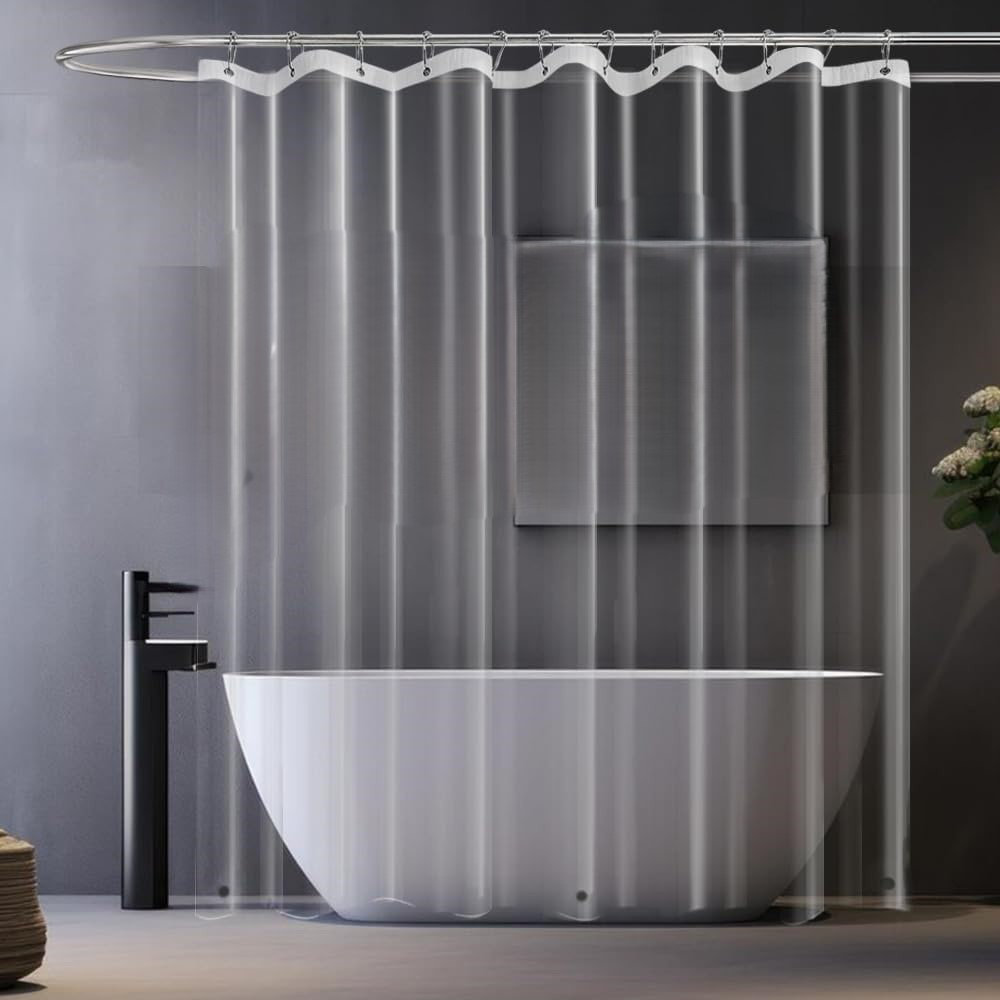 Latitude Run® 6-Pack Clear Plastic Shower Curtain Liners, Lightweight ...