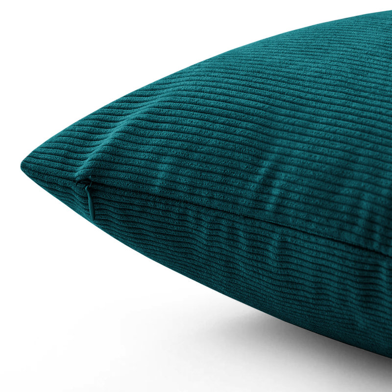 Striped Crushed Velvet Cushion Cover (Set Of 2) , Teal
