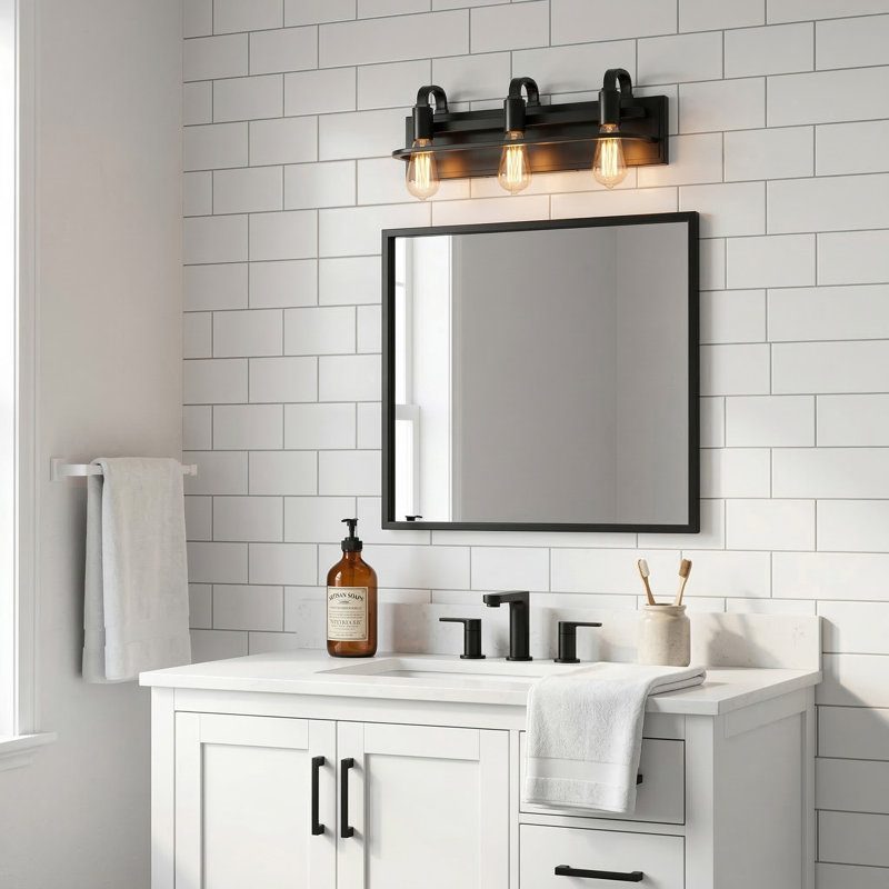 Éclairage pour meuble-lavabo à 3 lumières à intensité variable Jazaniah