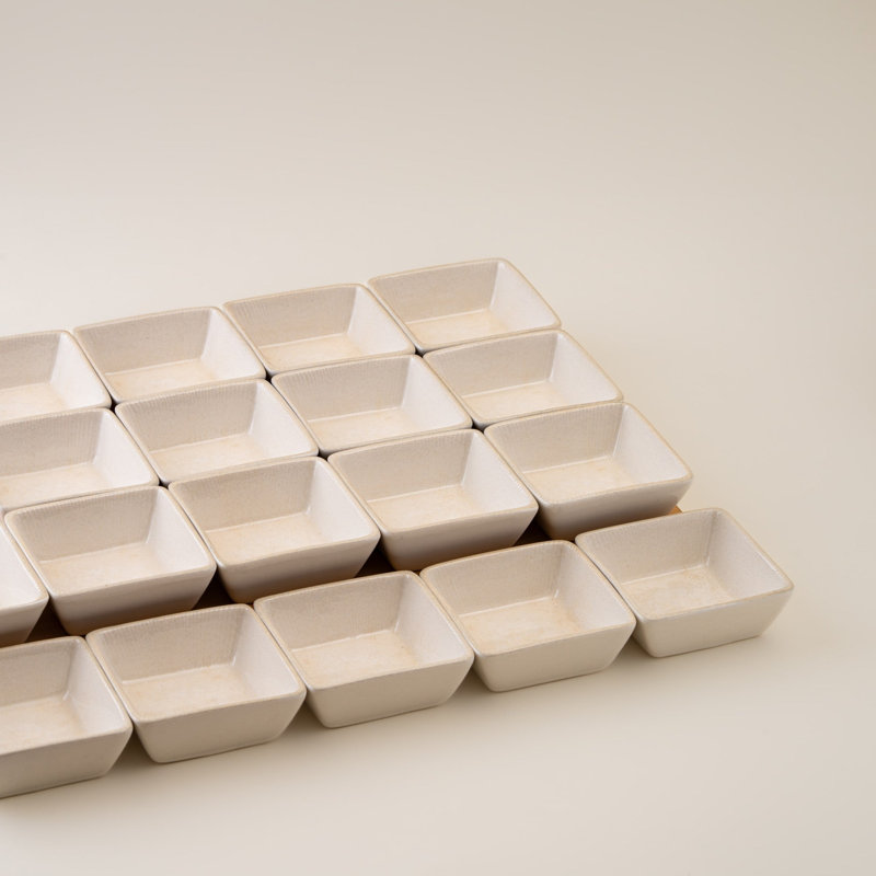 Bol carré miniature en porcelaine, sable, Sand