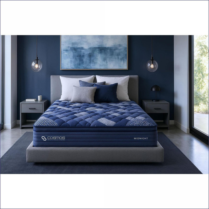 Mattresses, Queen Size 12" Pocket Innerspring Memory Foam Mattress | Foam+Spring | Blue+Multi, 12, Queen