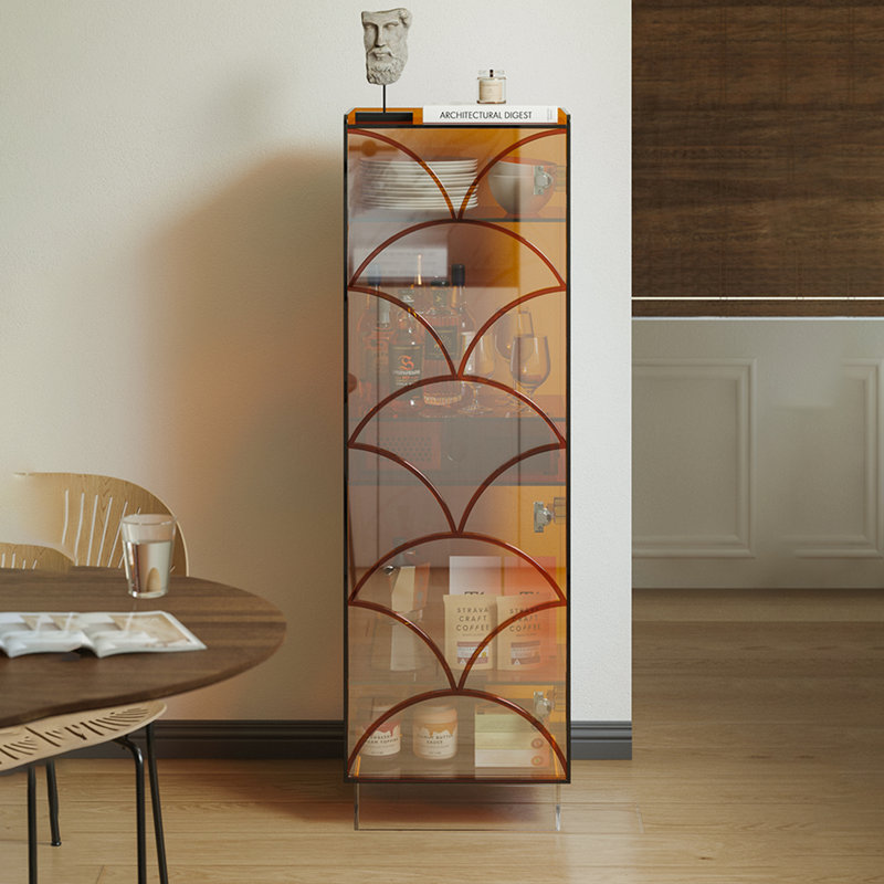 Petite armoire de rangement en acrylique, Orange