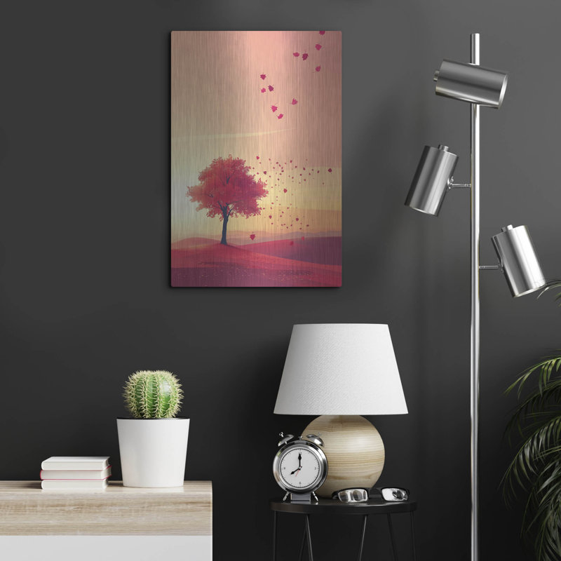 Art mural en métal «Crimson Twilight» par r3darch0n, H 24 po x l 16 po