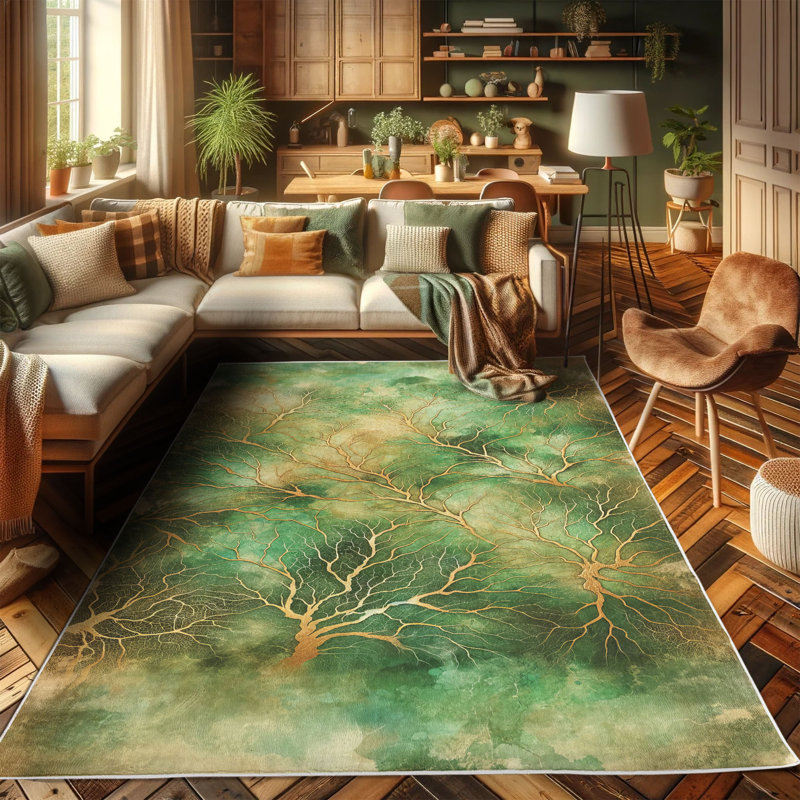 Machine Printed 114cm X 69cm Area Rug