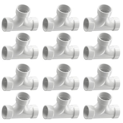 3 in. PVC DWV 2-Way Cleanout H x H x H, White PVC Drain, Waste & Vent Fitting, (12 Pack)