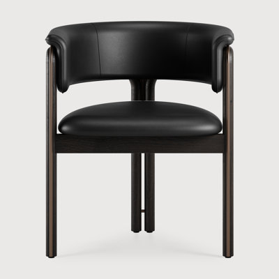 Chaise Volita - teck verni - métal couleur laiton - velours