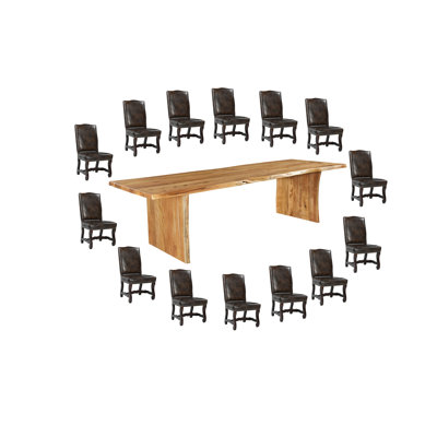 15-Piece Live Edge Solid Wood Dining Set