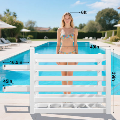 Organisateur de rangement de piscine pour terrasse, bac de rangement pour piscine, support pour organisateur de matériel de rangement pour piscine