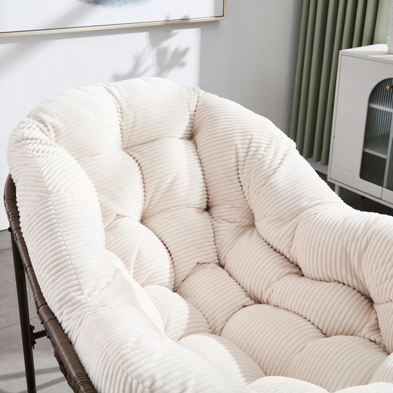 Chaise berçante d'extérieur en rotin, Beige