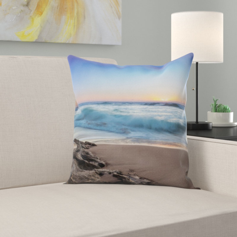 Coussin océan ondulations