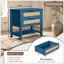 Table de chevet étroite en rotin avec 2 tiroirs et tablette de rangement Boho-1048657225