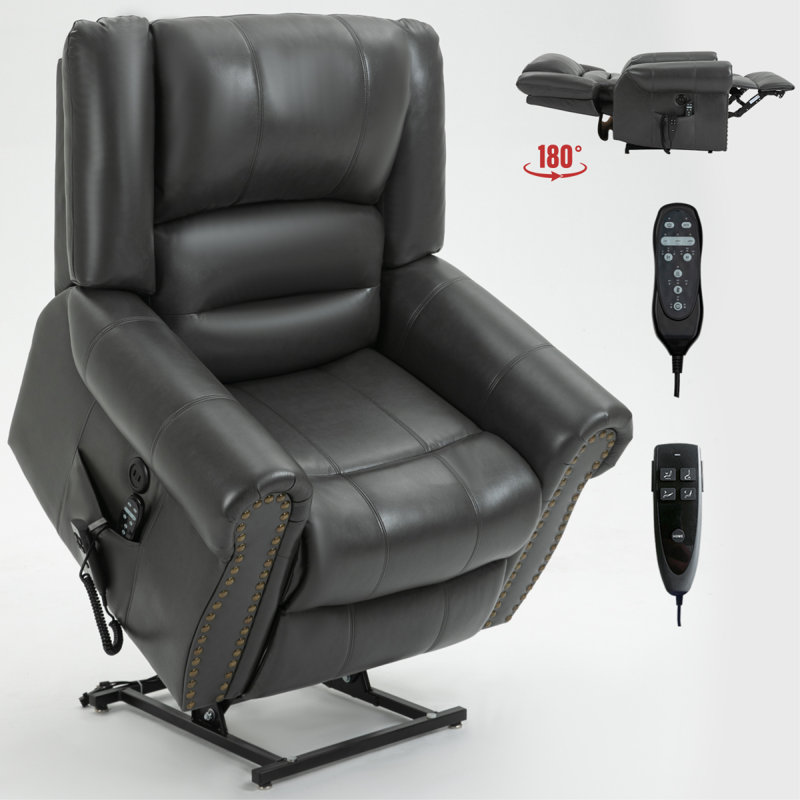 Fauteuil inclinable Power Lift, Similicuir gris