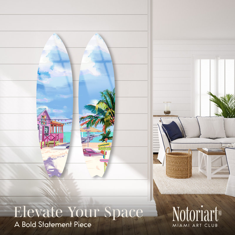 «Beachside Lounge», ensemble de planche de surf en acrylique par Notoriart