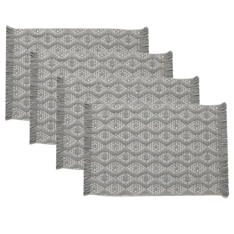 Estavan Polyester Blend Geometric Rectangle, Gray