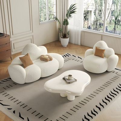 Creative cloud-shaped sofa tea table combination