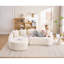 Canapé modulaire en forme de L Boneless avec méridienne incurvée, canapé modulaire en chenille blanche, mousse à haute densité 30D, canapé-lit modulaire minimaliste pour le salon.